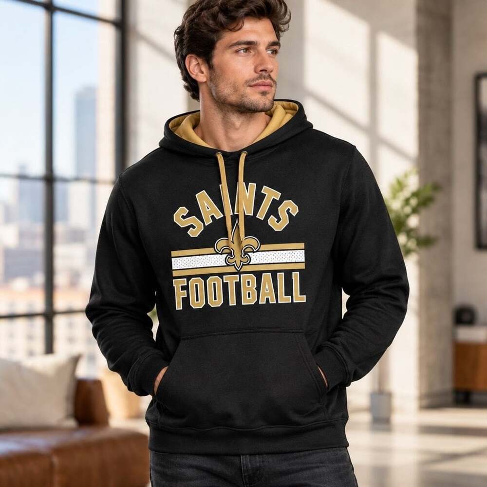 New Orleans Saints NFL Football Pullover Hoodie Black